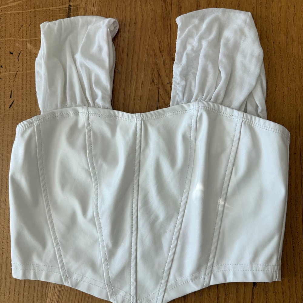 American Threads White Crop Top